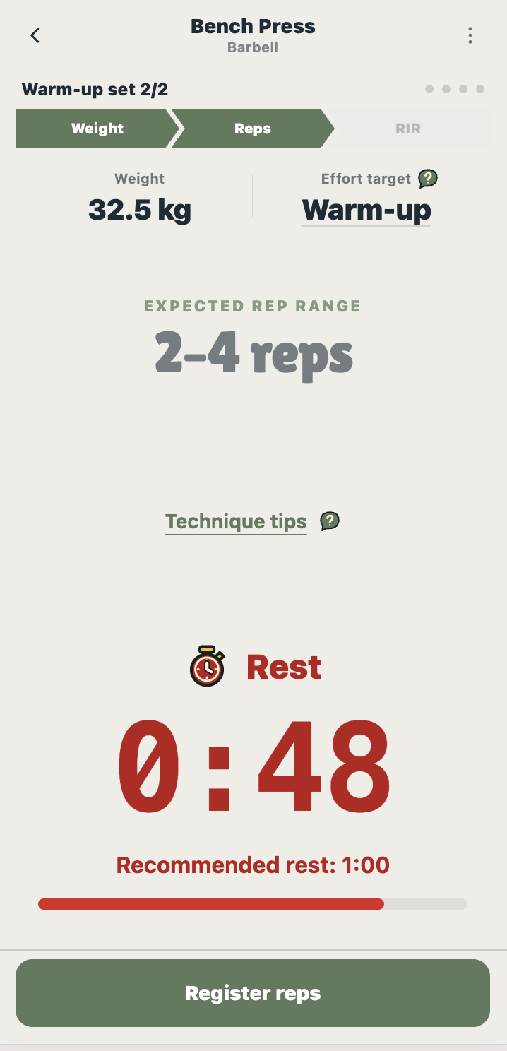 Rest timer
